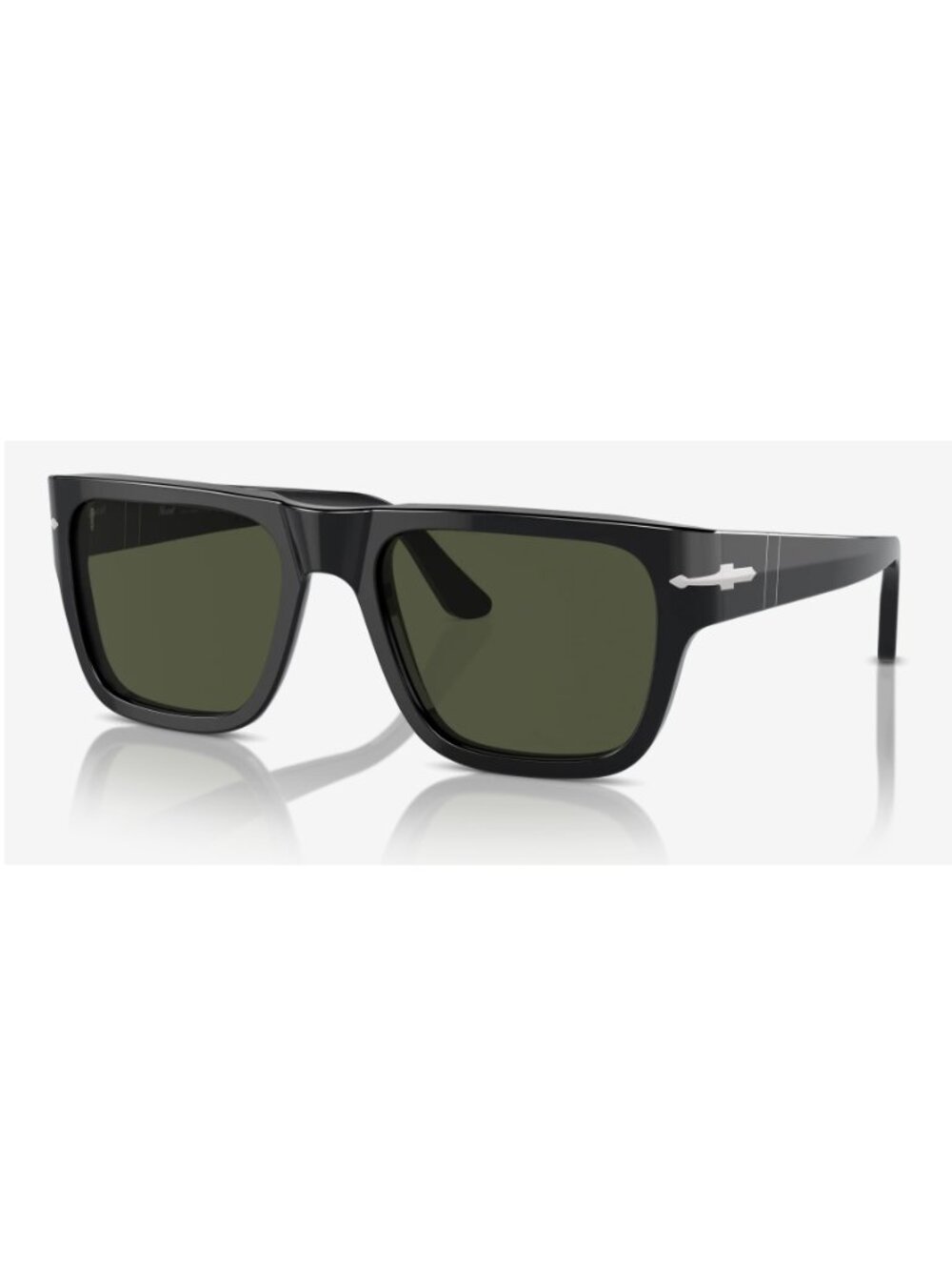NEW PERSOL PO3348S Sunglasses - Black Frame, Green Lenses (Unisex)